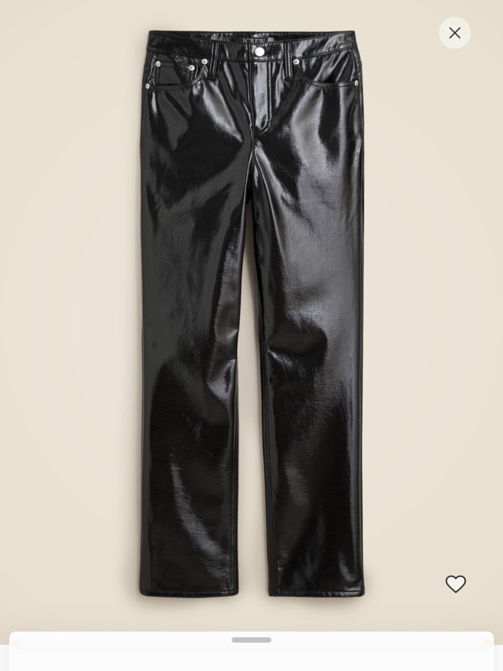 J. Crew Black Glossy Faux-Leather Pants (sold out)